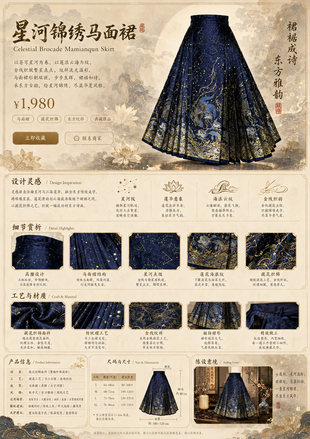Celestial Brocade Mamianqun Skirt