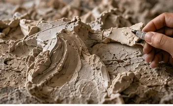 An artist shaping clay